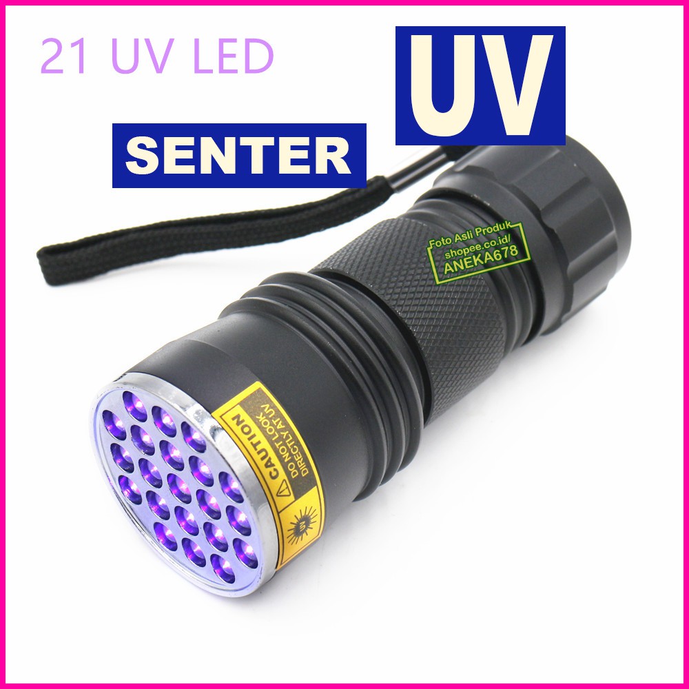 SENTER LED ULTRAVIOLET UV 400nm 21 LED MONEY DETECTOR AAA BATERAI