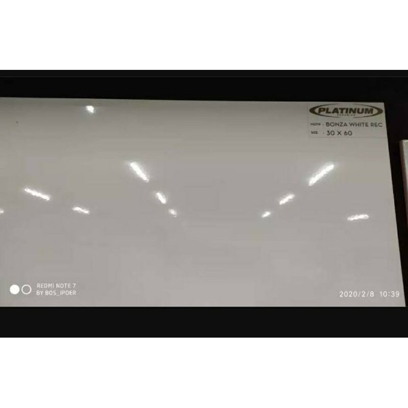 keramik 30x60 platinum bonza white putih polos