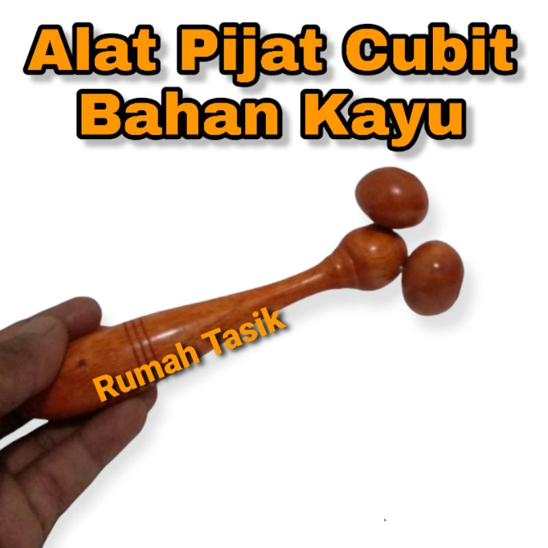 Alat Pijat Refleksi Model Cubit Untuk Wajah Tangan Kaki Bahan Kayu