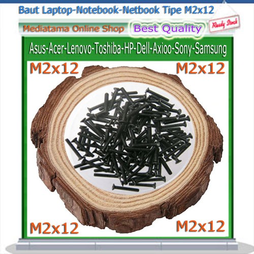 Baut/Sekrup Laptop Notebook Netbook Tipe M2x12