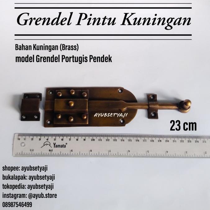 ,,,,,,,] Grendel pintu kuningan Portugis grendel pintu antik klasik unik gebyok