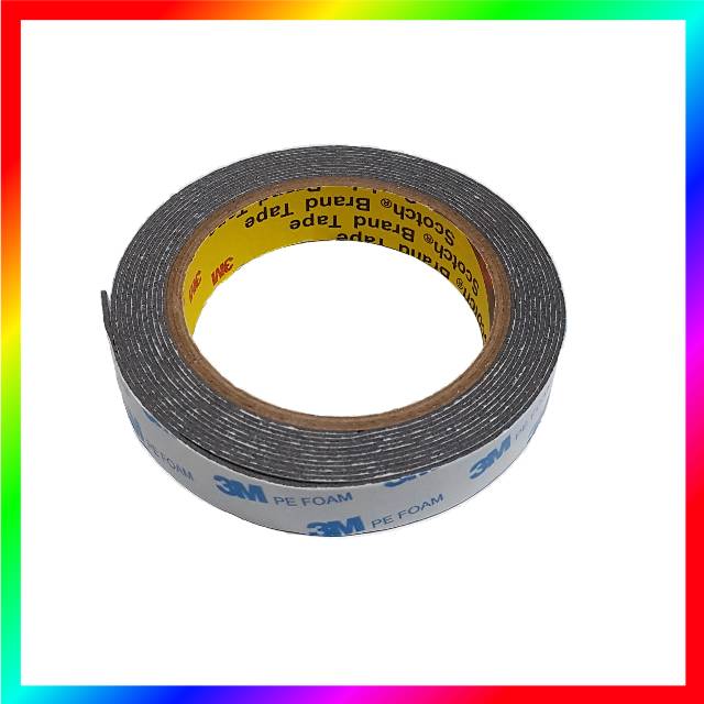 Perekat Double Tape 3M PE Foam 2cm 20mm x 5M - Isolasi BB Busa Putih