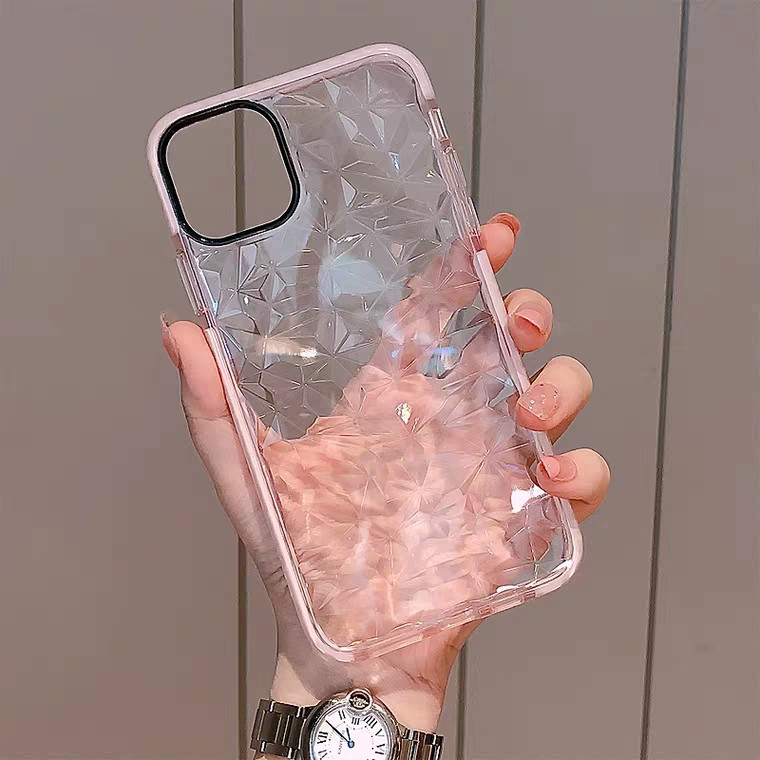 case iPhone transparan berlian pola shell iPhone 11 Pro Max shell penuh anti-jatuh