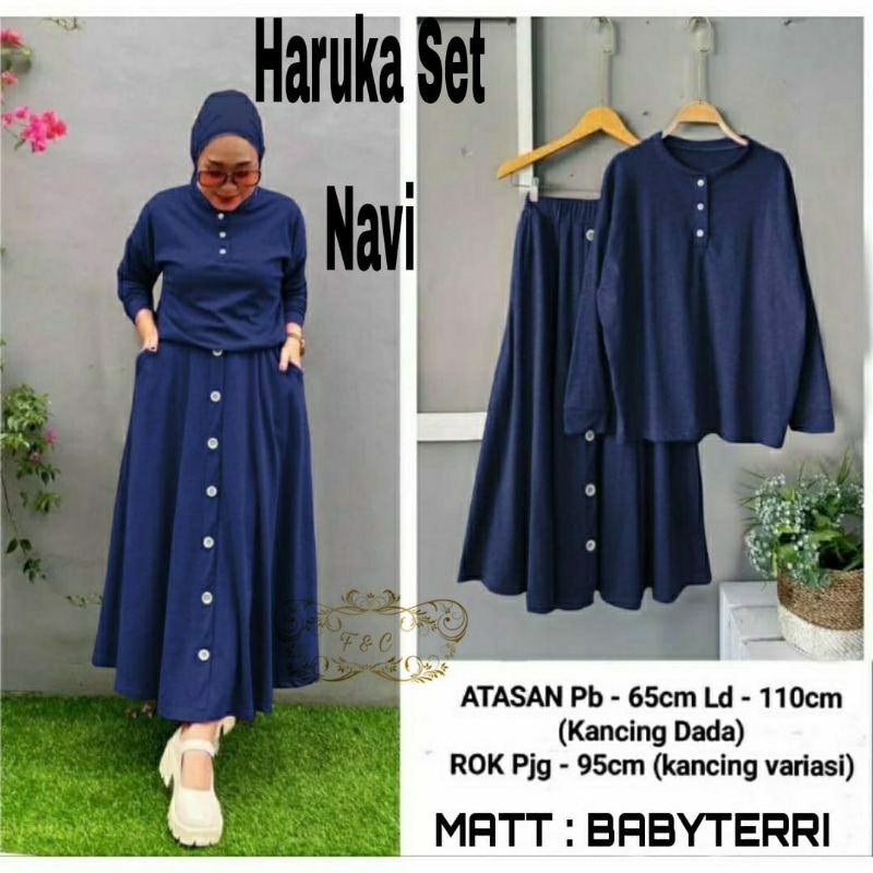 SETELAN WANITA / SETELAN KNIT / SET ROK / SET JUMBO / HARUKA SET