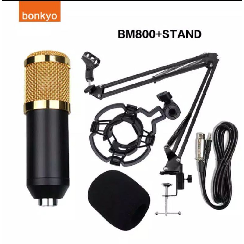paket lengkap Mic Bm800+stand