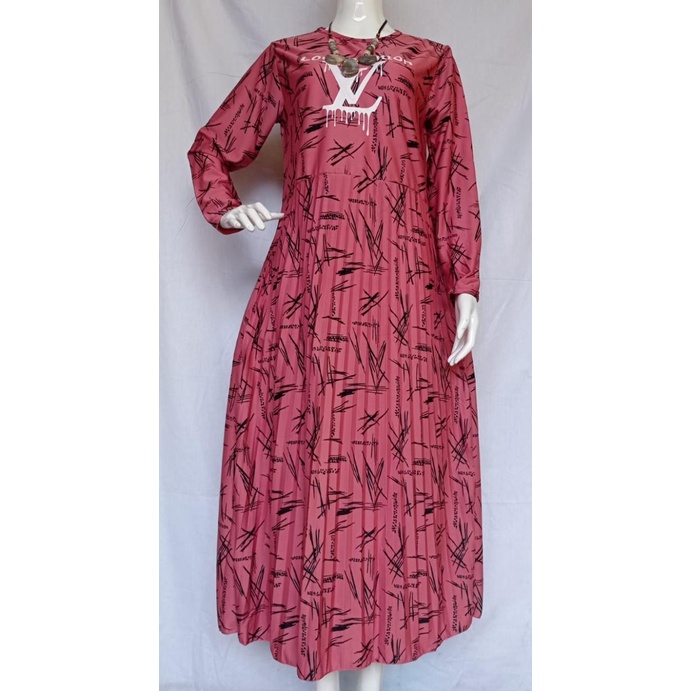 BAJU WANITA GAMIS L V E BAHAN JERSEY BAWAHAN PLISKET BEST SELLER