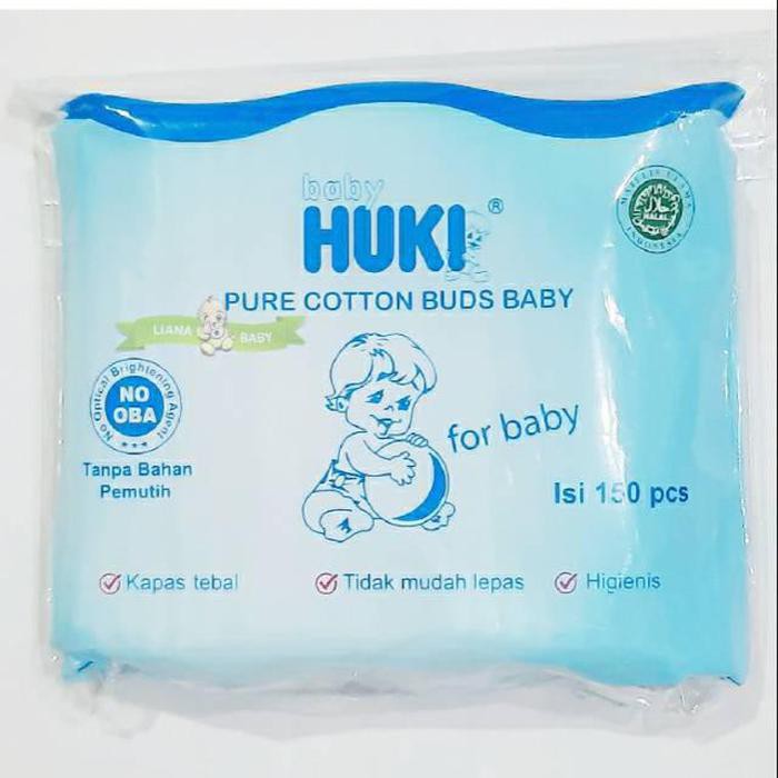 Baby HUKI cotton Bud Buds Swab Zak Extra Fine isi 150pcs 150 pcs Korek Telinga