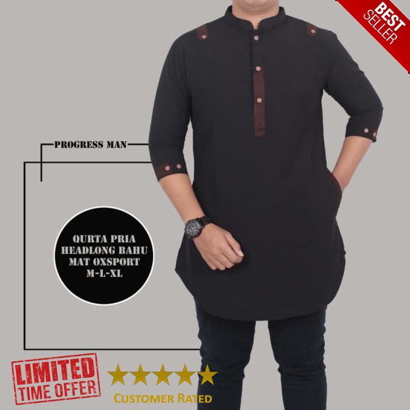 SUPER kemeja pria koko gamis pakistan - Merah M Big Size Jumbo