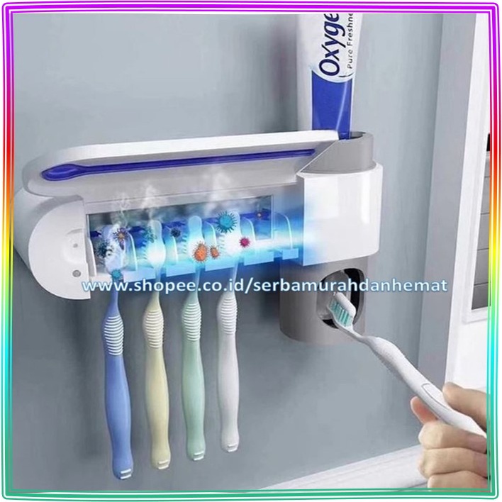 Dispenser Odol Steril UV Anti Bakteri Virus Kuman Sikat Gigi 2in1 CE Toothpaste Toothbrush Sterilizer