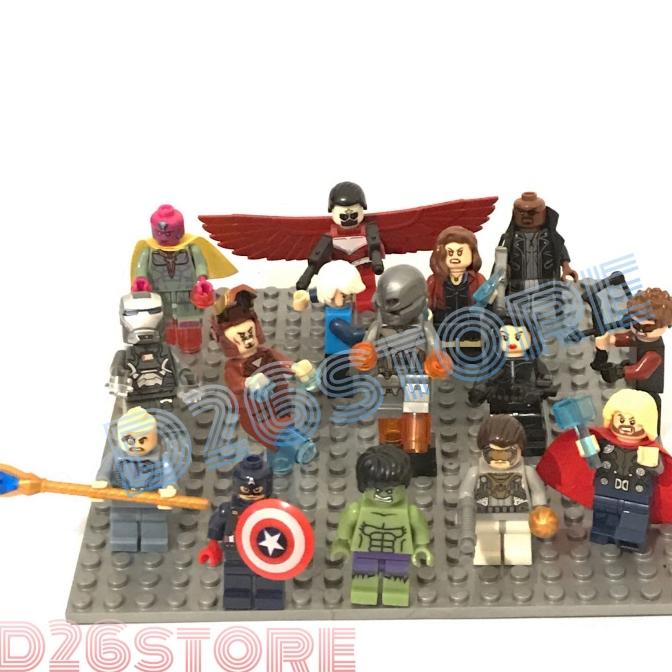 Lego Mini Figure Set Marvel The Avengers Age Ofultron Characters+Papan