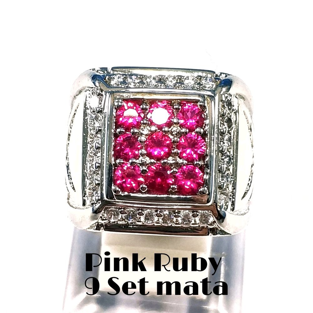 CINCIN PERMATA PINK RUBY 9 SET MATA SILVER VERSION