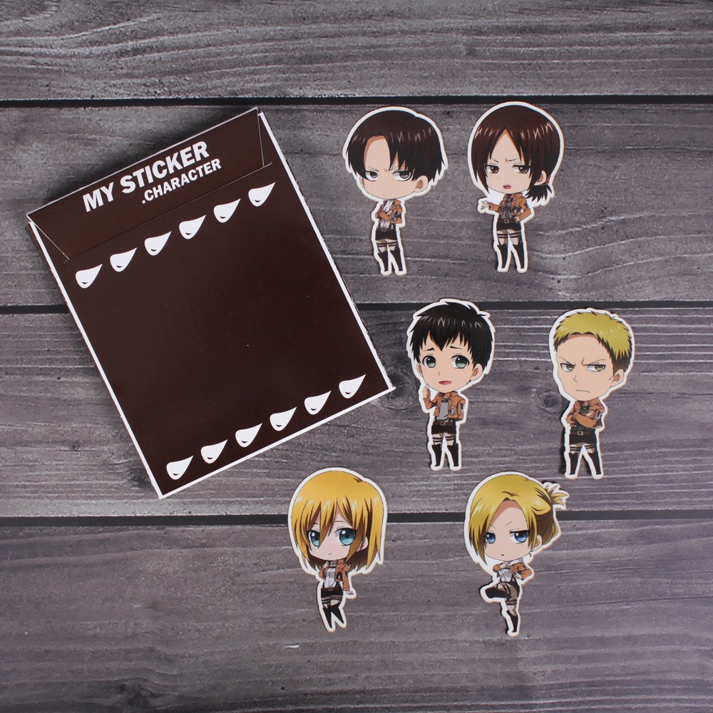 Sticker Collection - Stiker Shingeki no Kyojin (Attack on Titan) Terlengkap - 1 Set isi 6