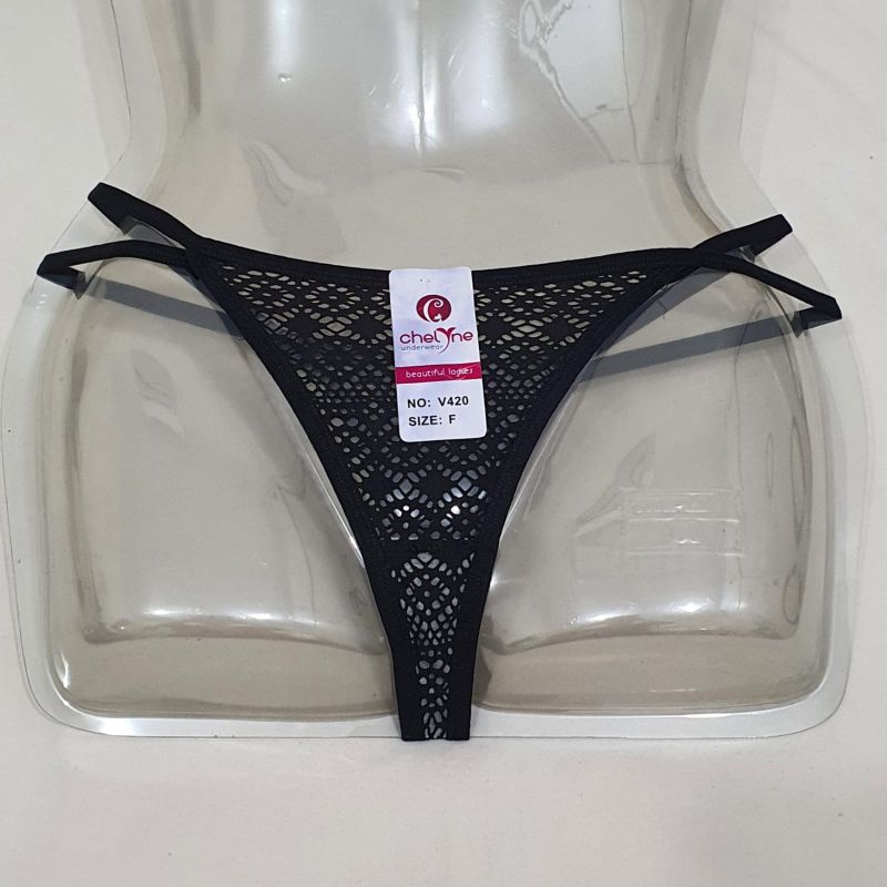 EVARIEN - Gstring V420 Celana Dalam Rajut Katun Tali Dobel CD Seksi Lingerie Underwear Knit Mesh Cot