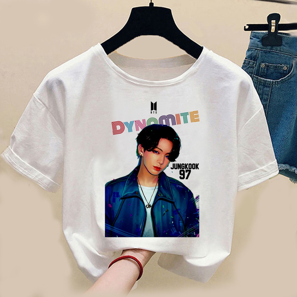 FLEURIR - KAOS  JUNGKOOK FACE WANITA DEWASA LENGAN PENDEK TUMBLR TEE UNISEX