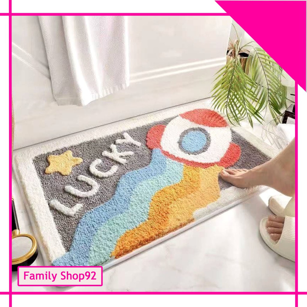 Keset Kamar Mandi Toilet Pintu Rainbow Bathroom Door Mat Premium Keset Kaki Anti Slip  Bahan Memory 