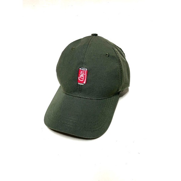 Topi baseball ediko bahan rafel premium pengait cakop besi pria wanita-Coke army