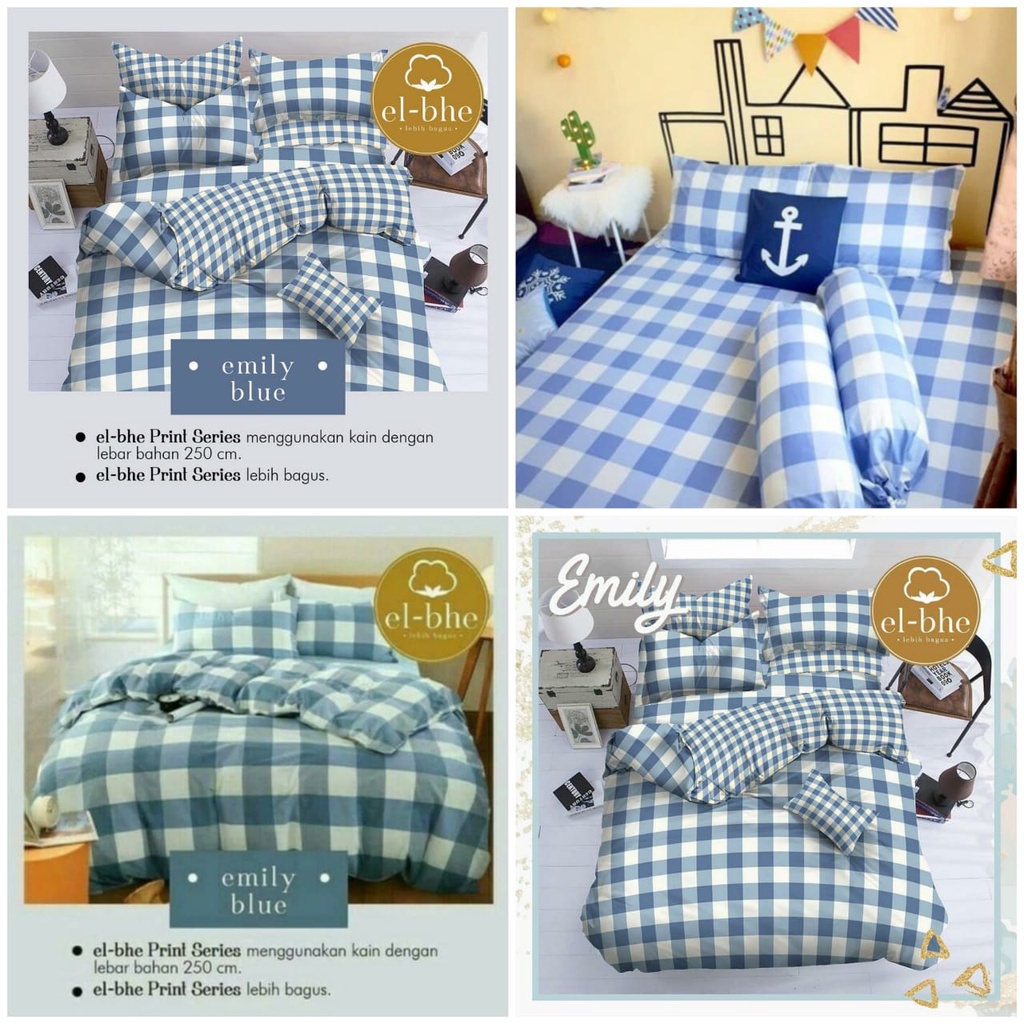 SPREI AESTHETIC MOTIF KOTAK EMILY GREYI | SEPRAI KOTAK ALA KOREA FREE SARBAN SARGUL