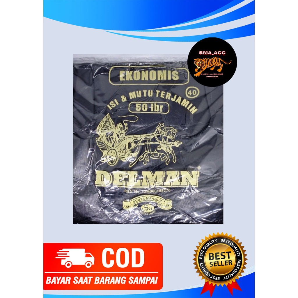 Kantong Plastik HD Delman HITAM Ekonomis Ukuran 40