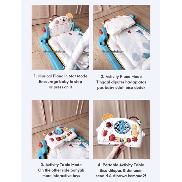 Right Start Double Sided Piano Gym Musical Mat - Mainan Karpet Playgym Baby Mat Anak Bayi Lampu Lagu Musik Sensory