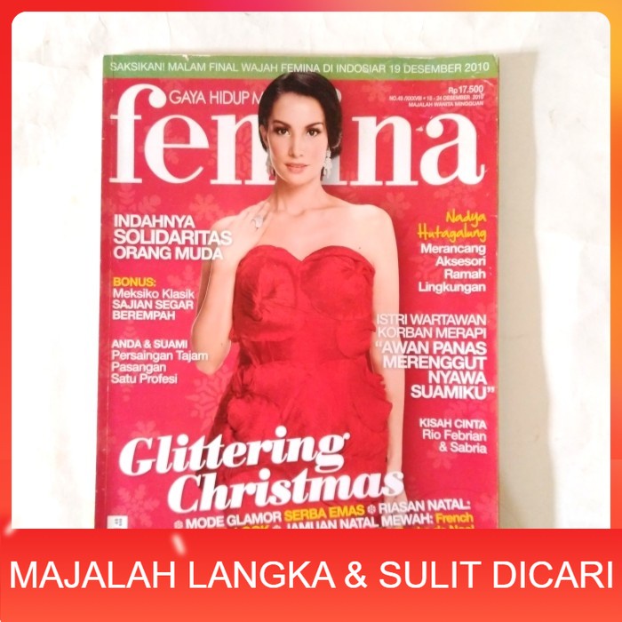 Majalah FEMINA No.49 Des 2010 Cover NADYA HUTAGALUNG Langka