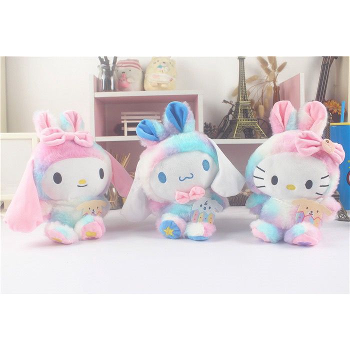 BONEKA CINNAMOROLL MELODY KUROMI HELLO KITTY RAINBOW IMPOR MAINAN ANAK