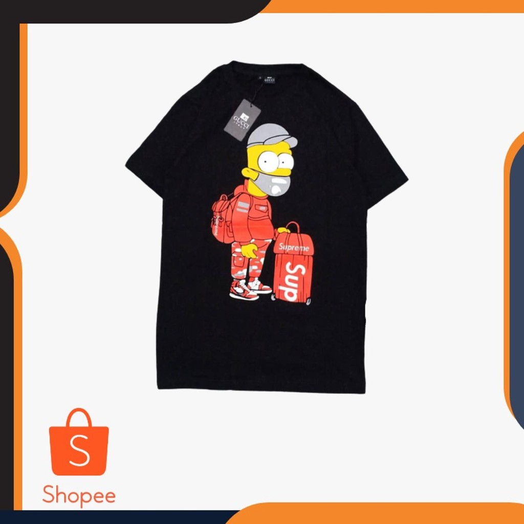 T-shirt Polo, Uniqlo, Gucci murah kualitas bagus karakter beruang warna hitam utk pria.