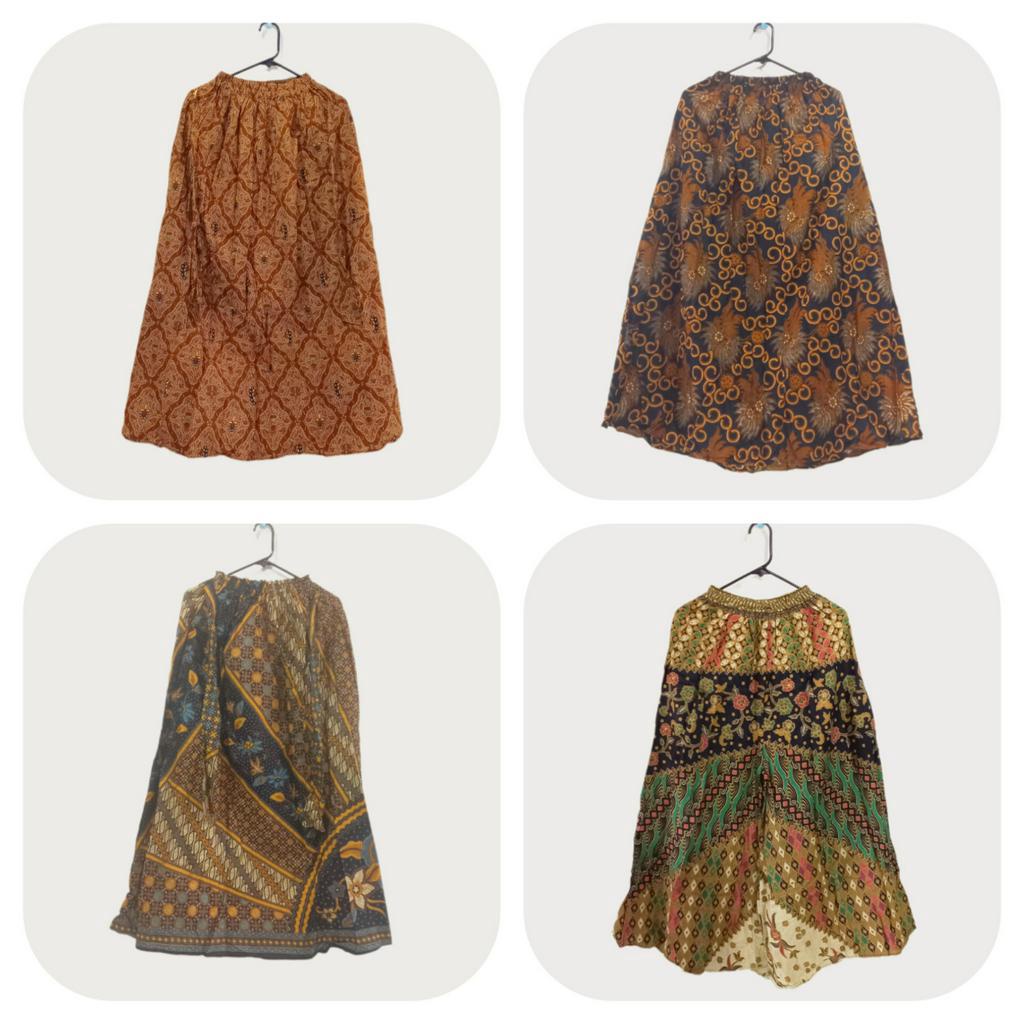 Bawahan Rok & Celana Kulot Wanita Motif Batik Pinggang Karet All Size Bahan Premium