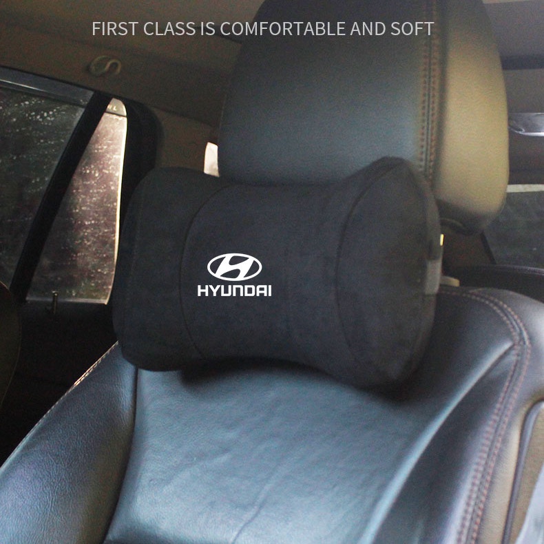 G-club Bantal Leher Bahan Kulit Rusa Memory Foam Untuk Headrest Mobil Hyundai