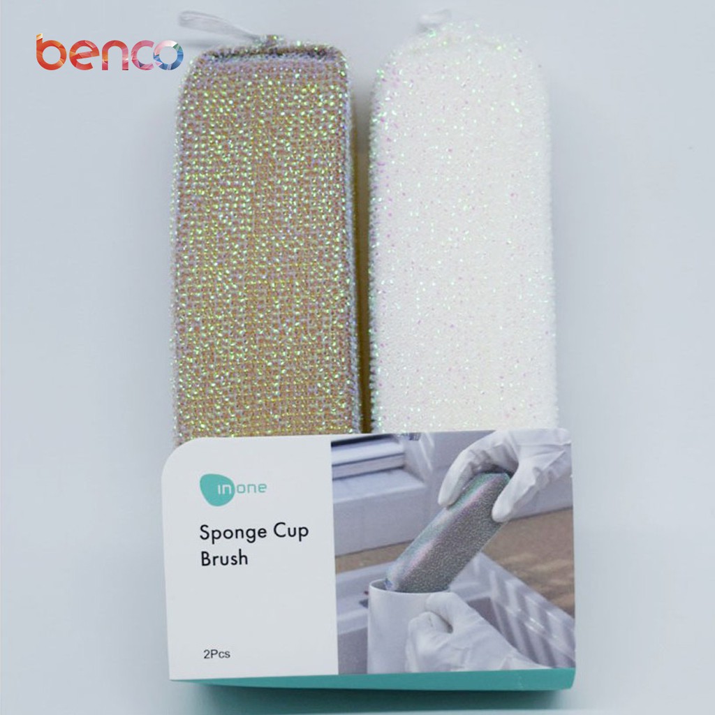 BENCO Sponge Spons Cuci Piring Gelas Wastafel Bathup Brush Material Kuat dan Awet 2Pcs