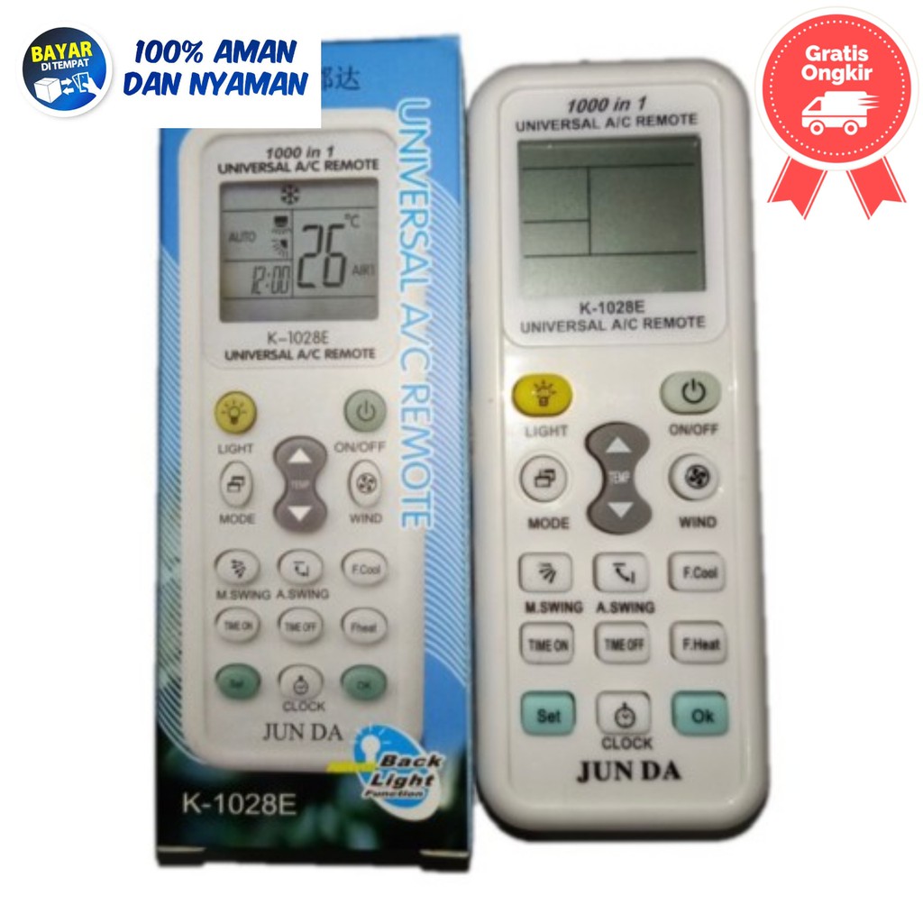 REMOTE AC MULTI / UNIVERSAL 1000 IN 1 JUN DA K-1028E KUALITAS BAGUS