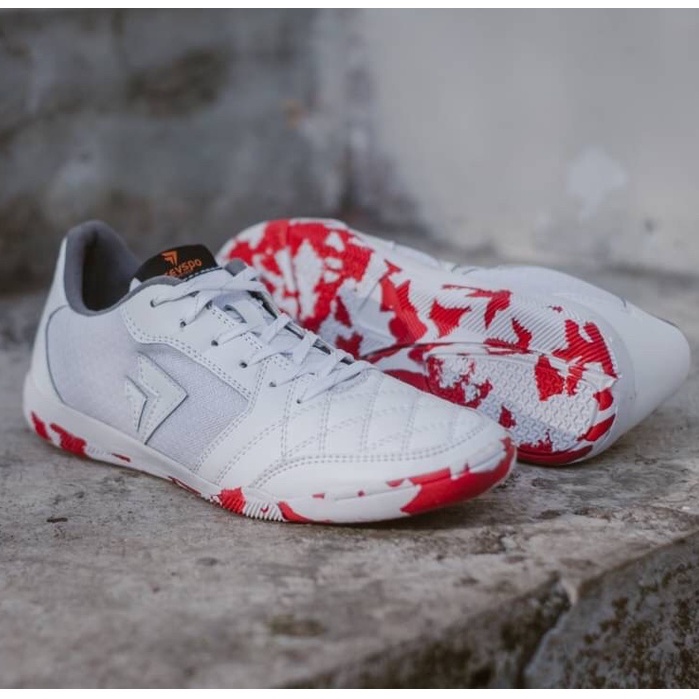 SEPATU FUTSAL SEVSPO IMBASALA WHITE RED CAMO ORIGINAL 100% BISA COD