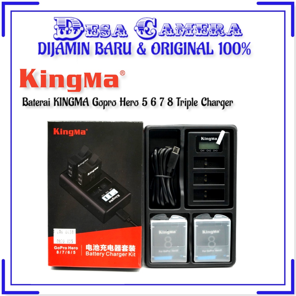 Baterai KINGMA Gopro Hero 8 Triple Charger