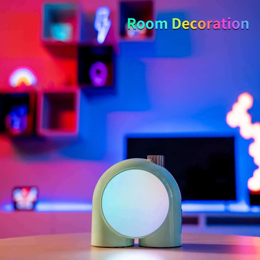 Divoom Planet-9 Smart Mood Lamp, Lampu Meja Tanpa Kabel dengan LED RGB yang Dapat Diprogram untuk Ruang Permainan Kamar Tidur Kantor, Hijau