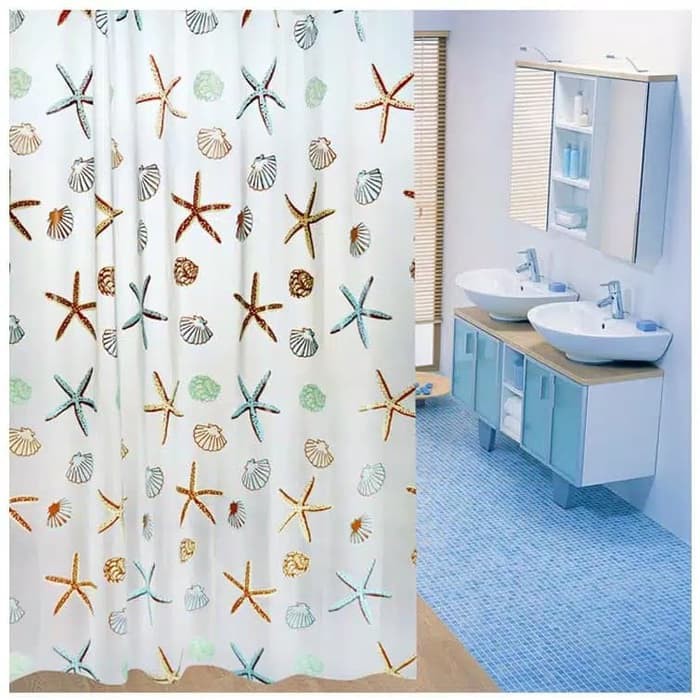 Shower Curtain Tirai Kamar  Mandi Gorden  Tirai Plastik 