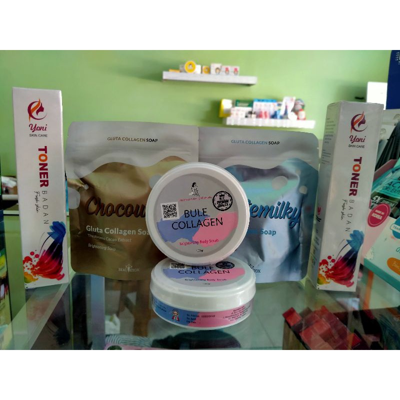 PAKET BUNDLING (BULE COLLAGEN, YONI SKINCARE TONER BADAN, GLUTA COLLAGEN)