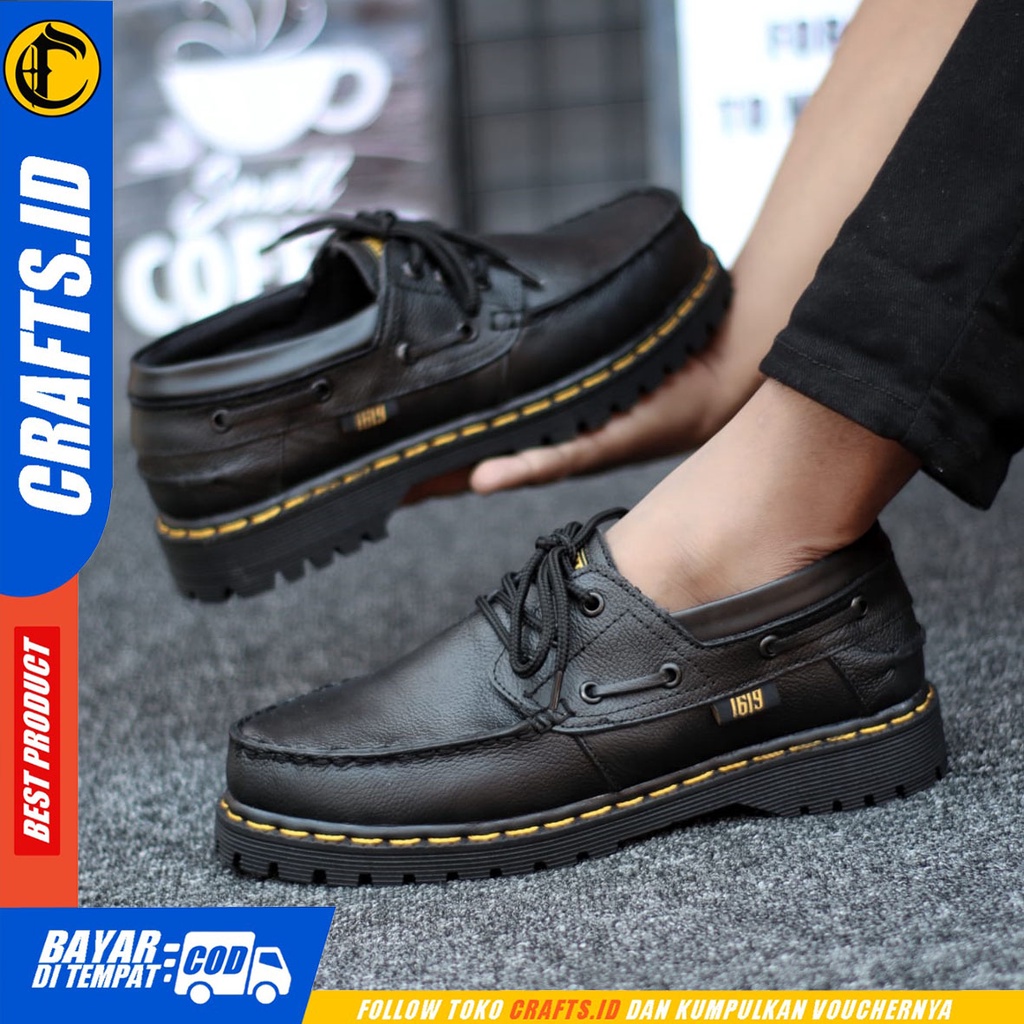 CRAFTS kilua - Sepatu Formal Pantofel Docmart Low Boots Kulit Asli Kerja Pria