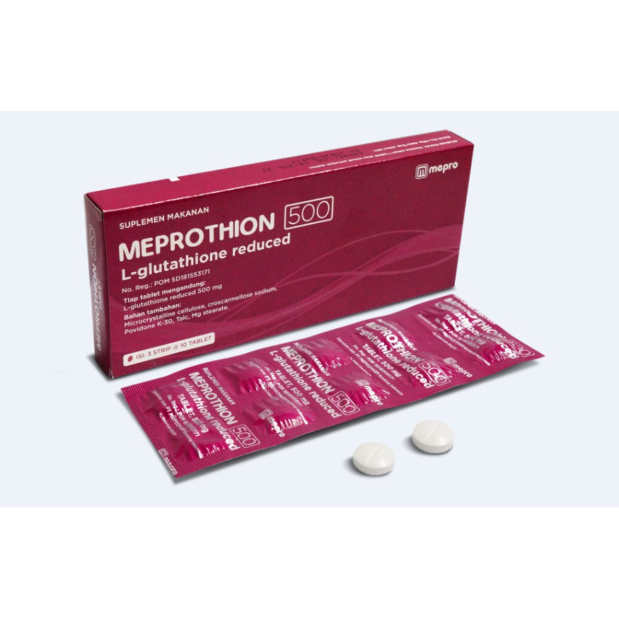 MEPROTHION 500 L-GLUTATHIONE STRIP ISI 10 TABLET