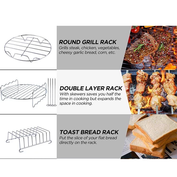 Satu Set Alat Masak Perlengkapan Air Fryer 7 in 1 Anti Lengket Bahan Silikon