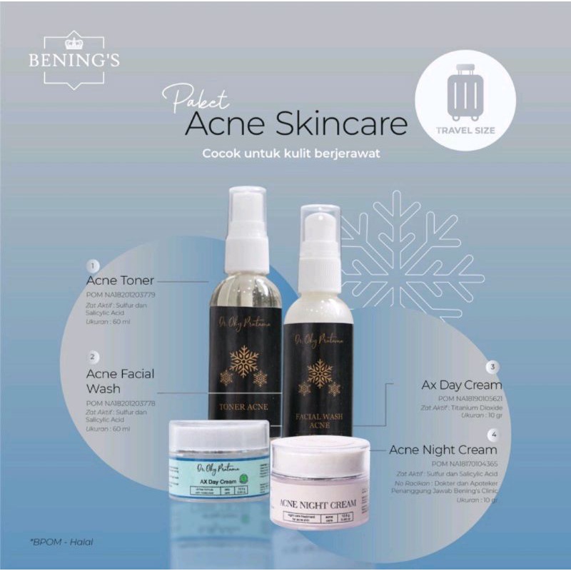 Acne Skincare travel size dr. oky pratama benings clinic