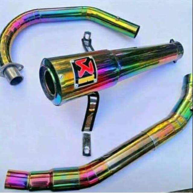 Knalpot Akrapovic full pelangi Satria fu vixion  R15 CBR150 CB150R Verza Byson GSX150 Tiger