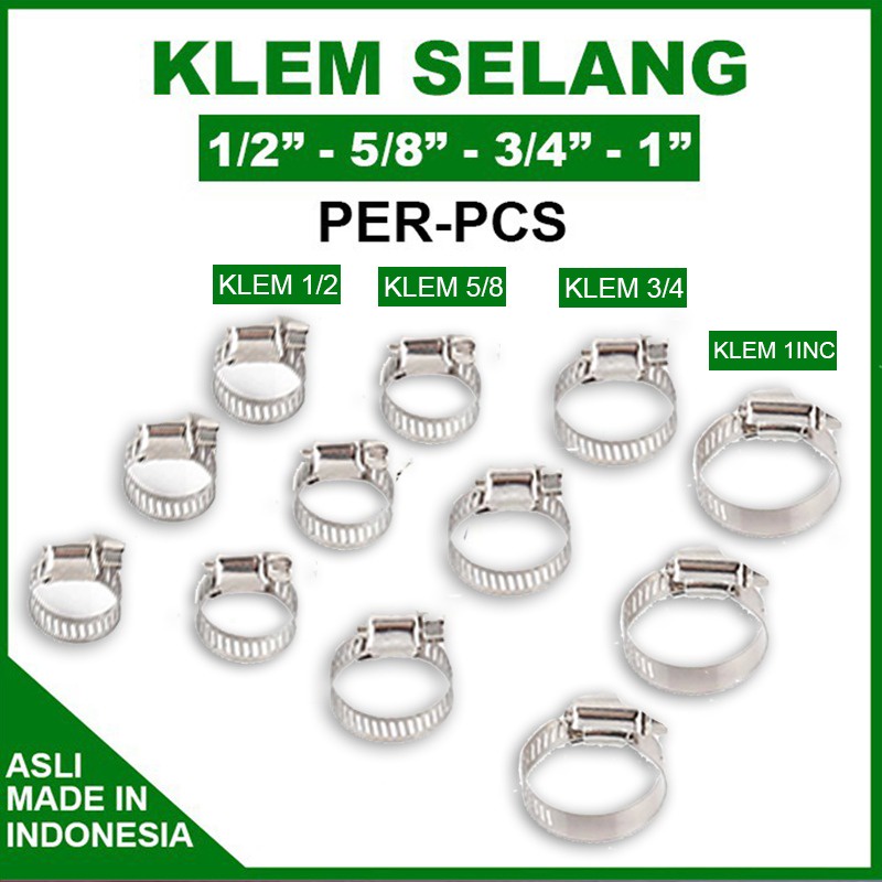 KLEM SELANG GAS LPG PENGUAT SELANG ANTI BOCOR BAHAN STAINLESS KUAT / KLEM SELANG GAS 1/2 5/8 3/4 SNI