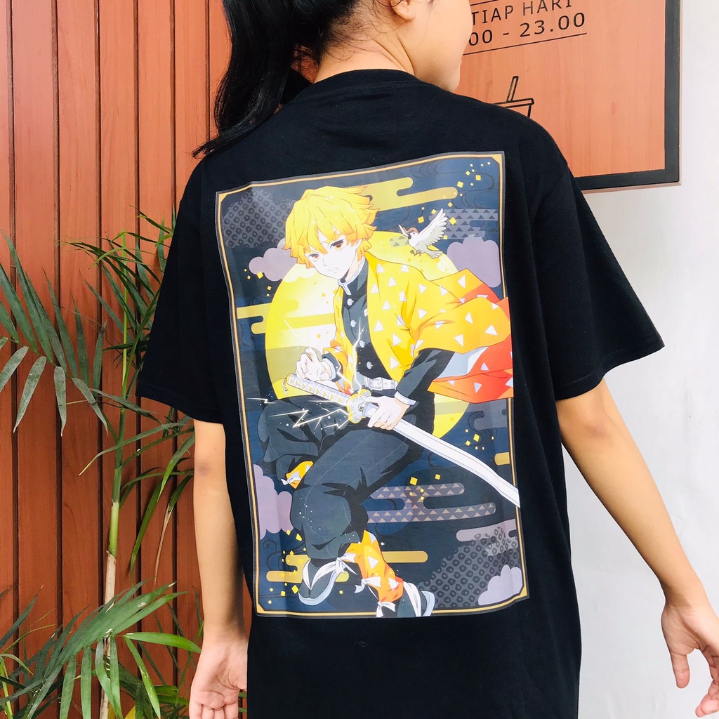 Tshirt Zenitsu Agatsuma Classic square Anime Manga Demon Slayer Unisex