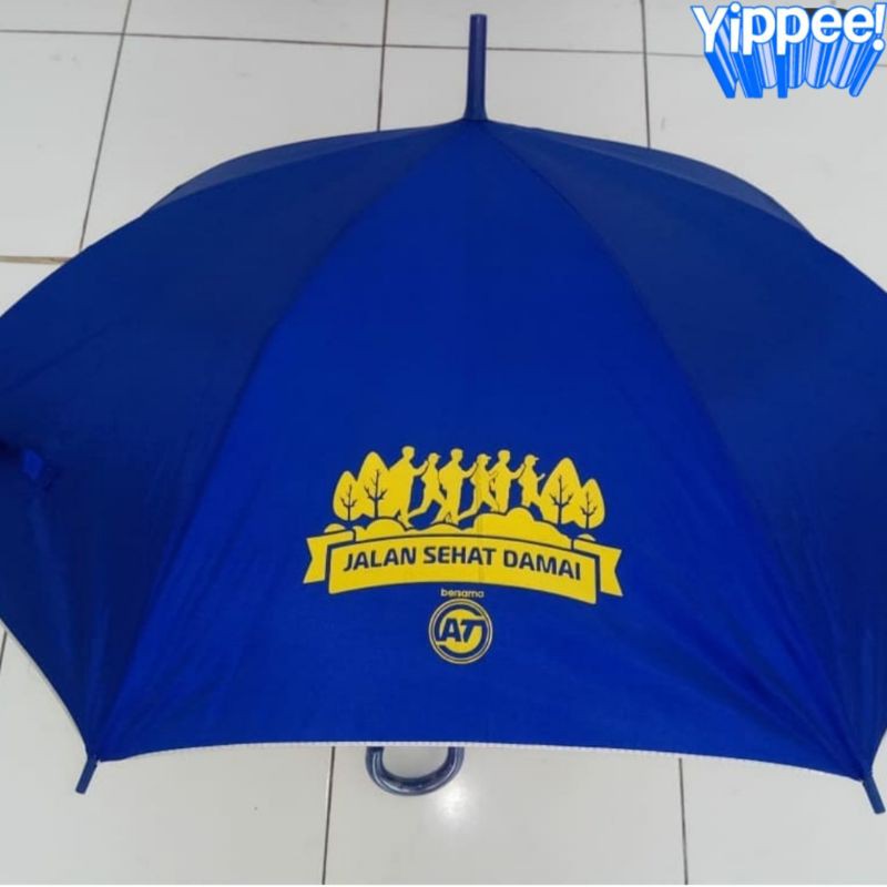 Payung Biru Benhur Bawah Silver UV Protection bisa sablon custom