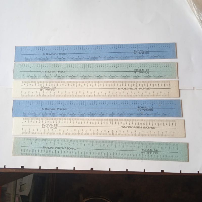

Penggaris pola Skala - Penggaris Kertas 2 pcsSkala 1:1/2, 1:1/4, 1:16, 1:1/8