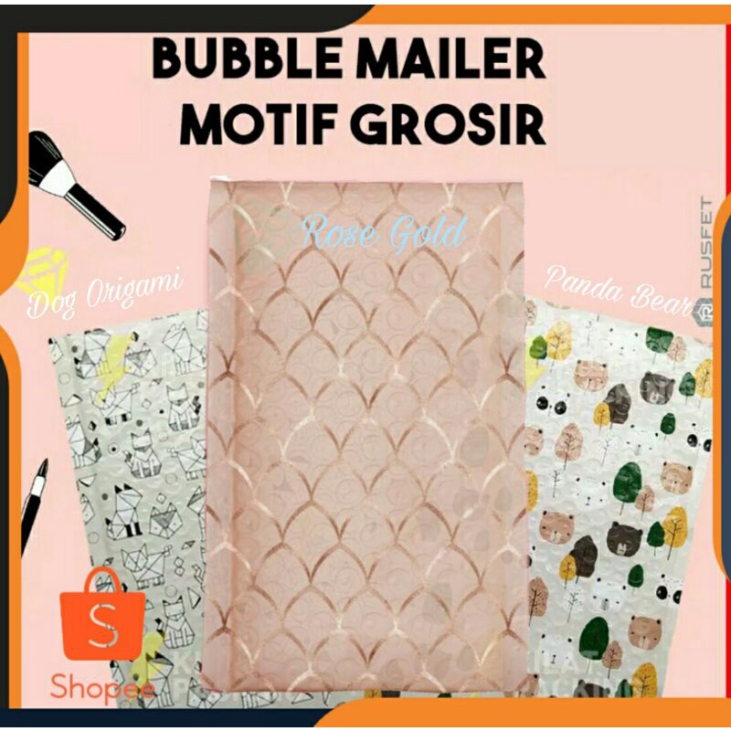 Amplop Bubble | Bubble Mailer Rusfet Motif Premium ™ 12x18cm • 1kg muat 50