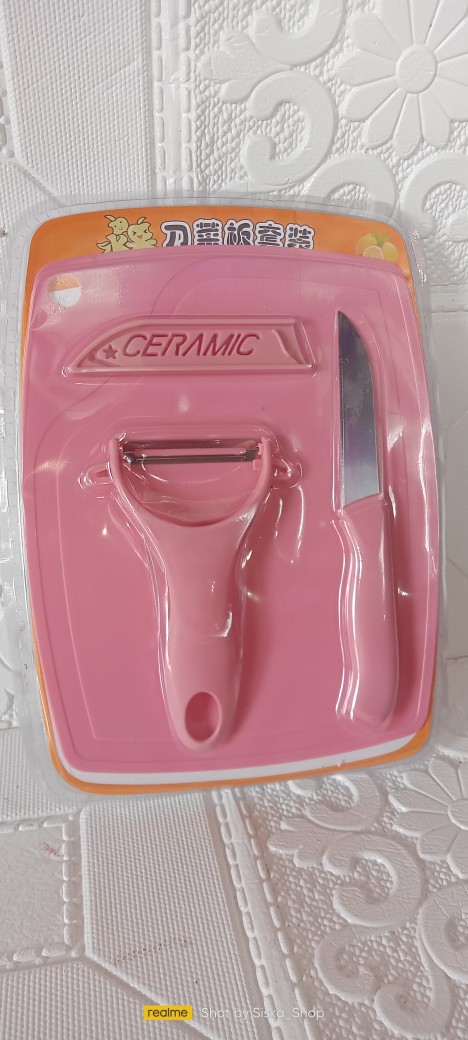 Pisau Set Talenan 3in1 Stainless Pengupas Kulit Buah Sayur Sebaguna Set Knife