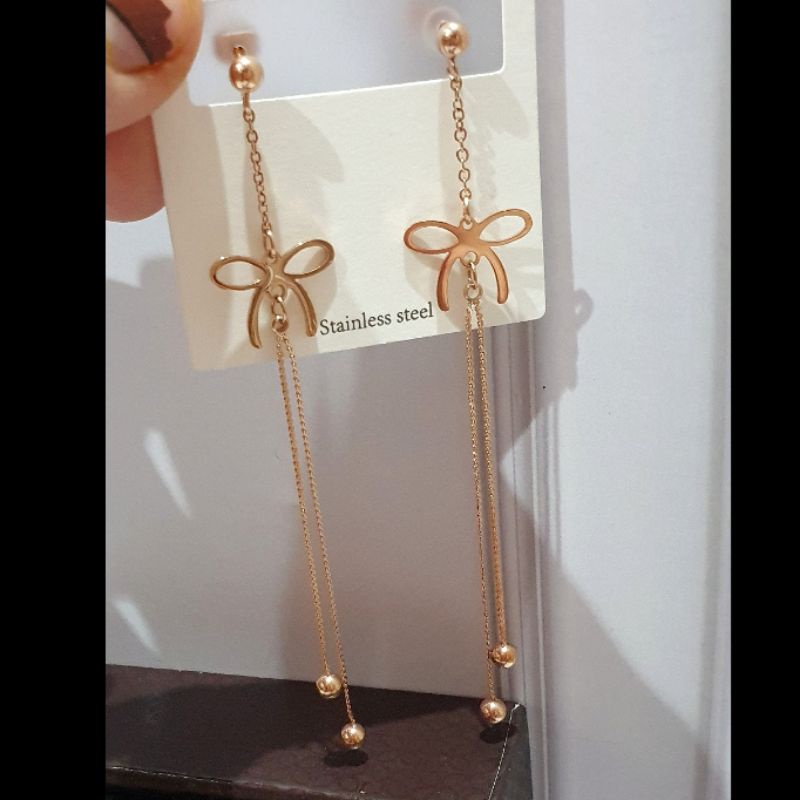 Anting Titanium Premium asli Rosegold Pita earring Stainless Steel anti karat anti alergi Ta-35