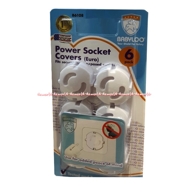 Babyloo Power Socket Covers 6pcs Pelindung Pengaman Penutup Colokan Listrik Untuk Bayi Anak Baby Loo Soket Cover