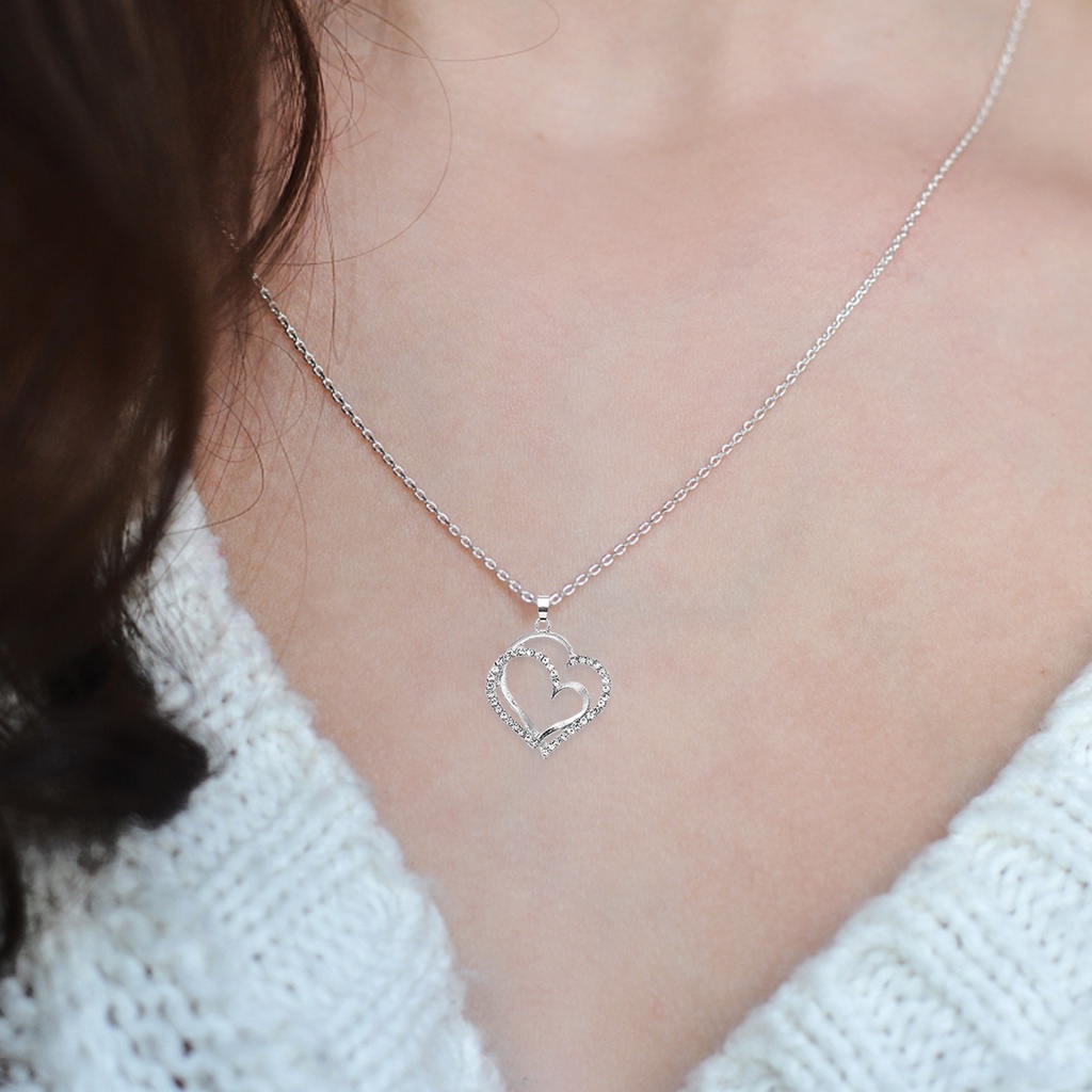 Hu Hu Hu Hu Hu Alat Bantu Pasang Kacamata♡ 1 Set Anting Kait Gantung Wanita Desain Hati Ganda 2 Warna Gaya Musim Panas Untuk Pernikahan