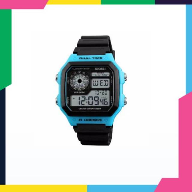 Jam Tangan Digital SKMEI 1299 El luminous Original Pria Wanita Sporty Klasik Vintage